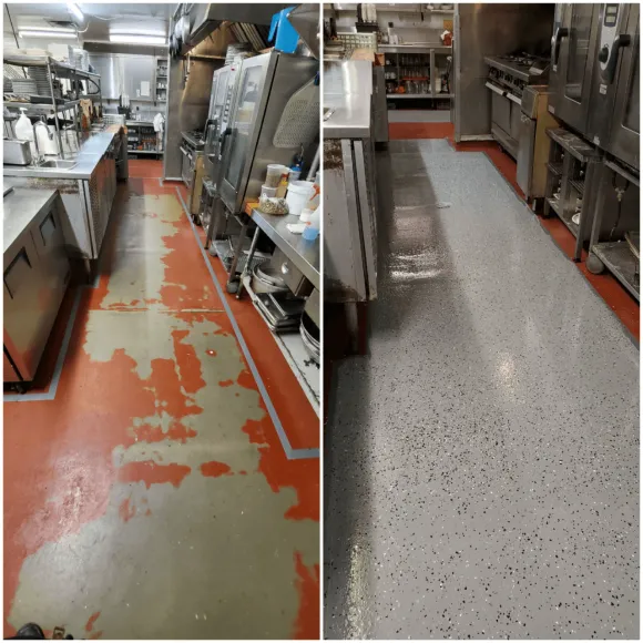 Epoxy Floor Installation in Restaurant Kitchen