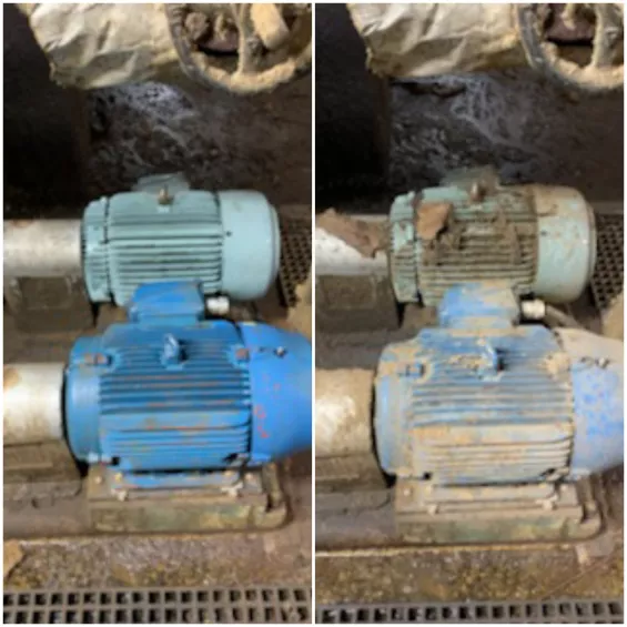 Blue machine dry ice blasting