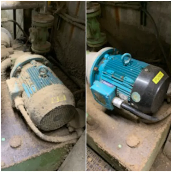 Dry ice blasting machinery at a pulp and paper mill in Toronto
