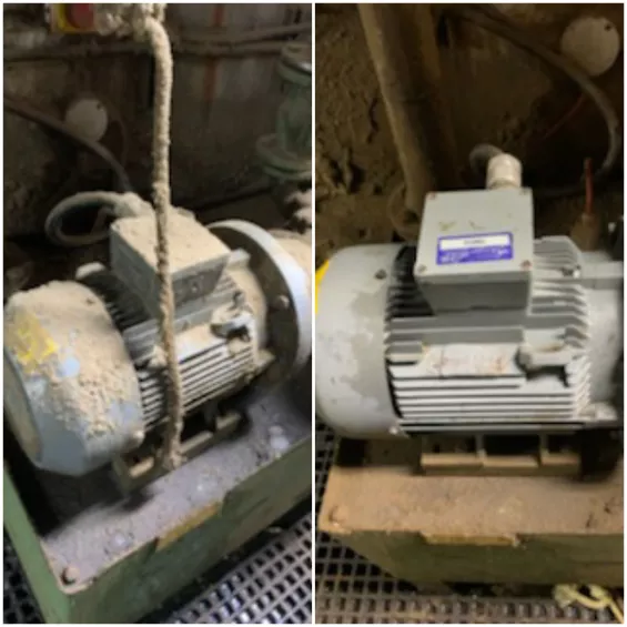 Before and after dry ice blasting at Atlantic Packaging in Toronto