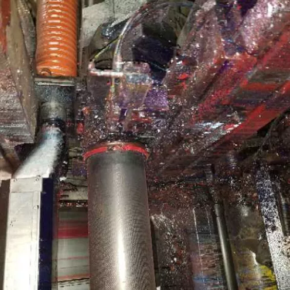 Before cleaning press with dry ice blasting