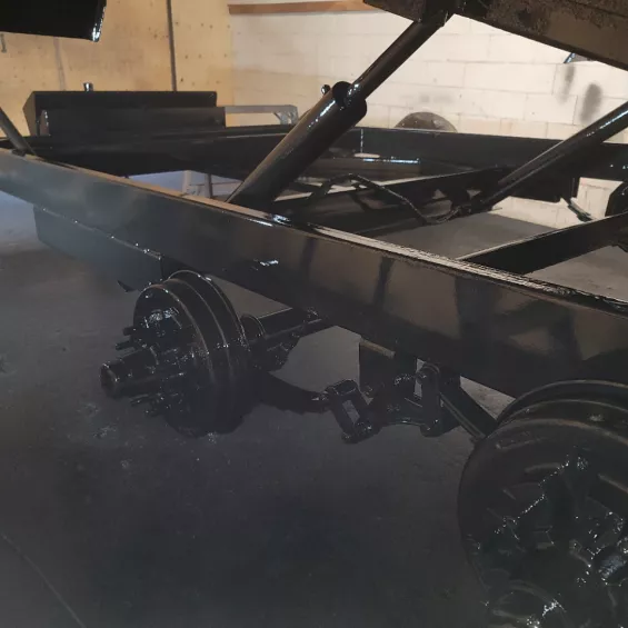 Dump trailer coated