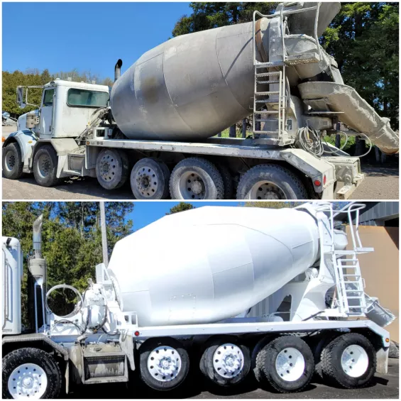 Cement Truck Sandblasting and Re-Coating