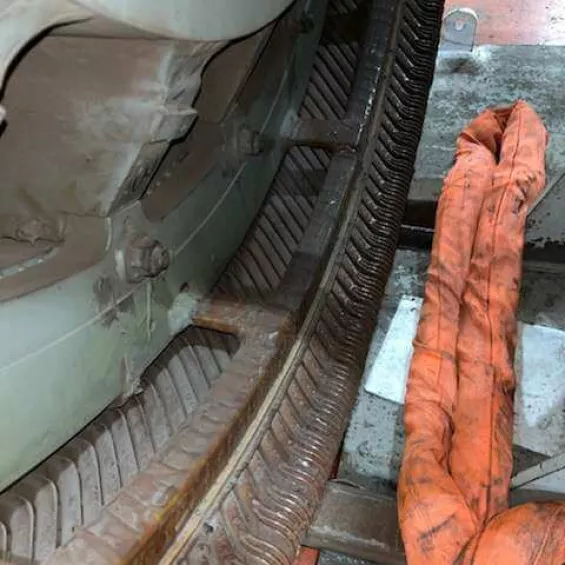 Electric motor buildup removal