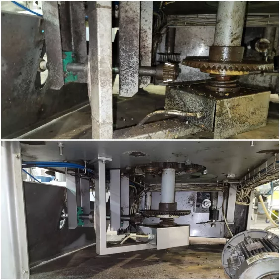 Dry ice blast cleaning food equipment