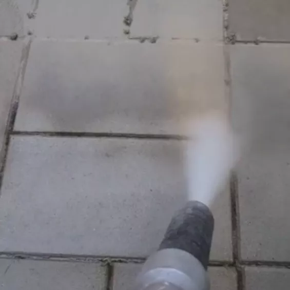 patio stones blasting