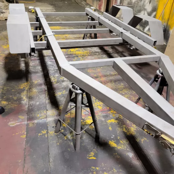 Sandblasted trailer
