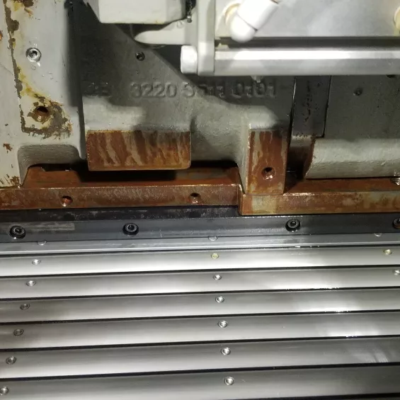 Before dry ice blasting surface rust
