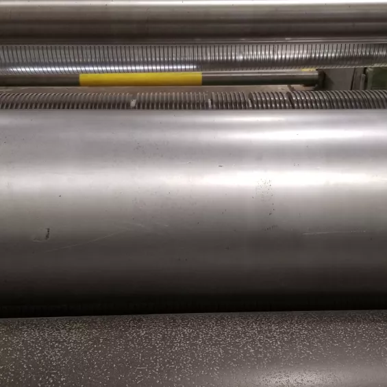 Winder rolls after dry ice blasting