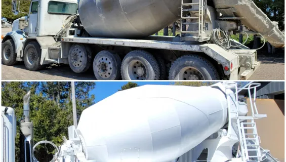 Cement Truck Sandblasting and Re-Coating