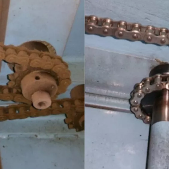 Rust removal of industrial chain before and after