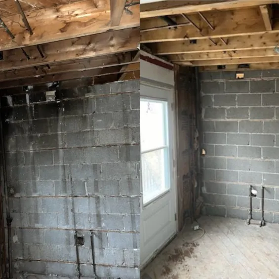 Before and after fire remediation in Cobourg