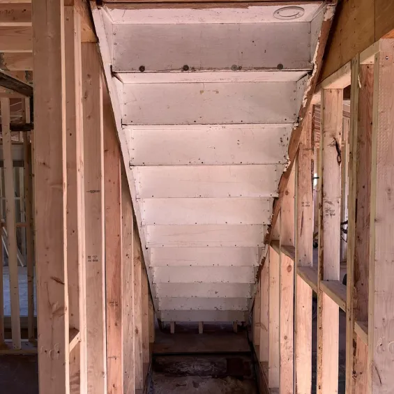 11 - Before sandblasting under stairs