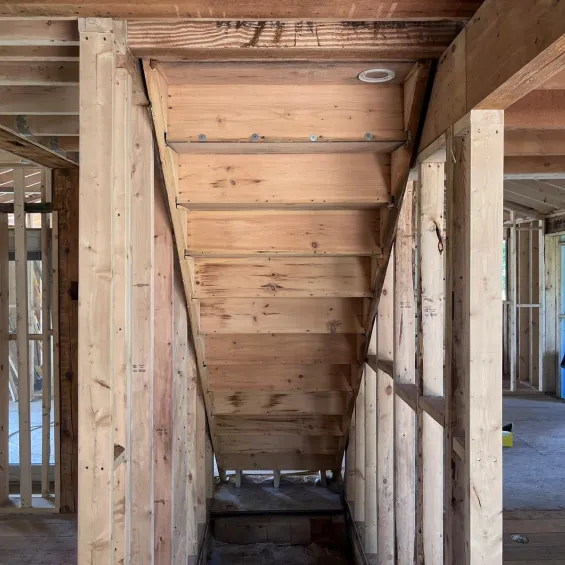 12 - After sandblasting under stairs