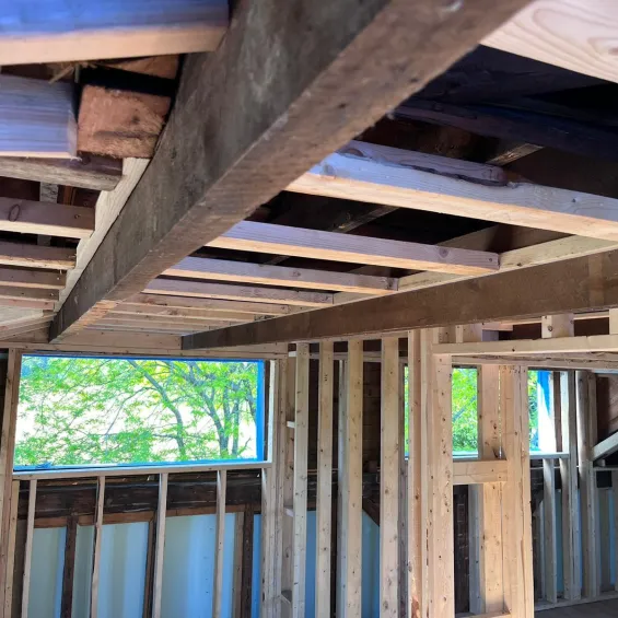 13 - Before sandblasting ceiling in basement