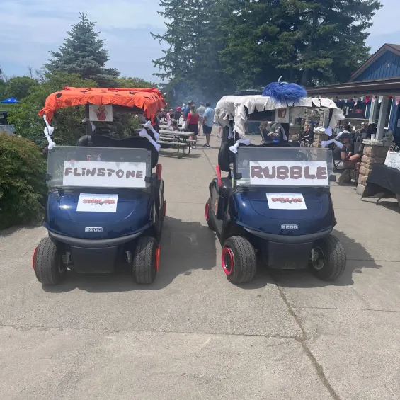 Golf carts at NMA golf tournament in June 2024